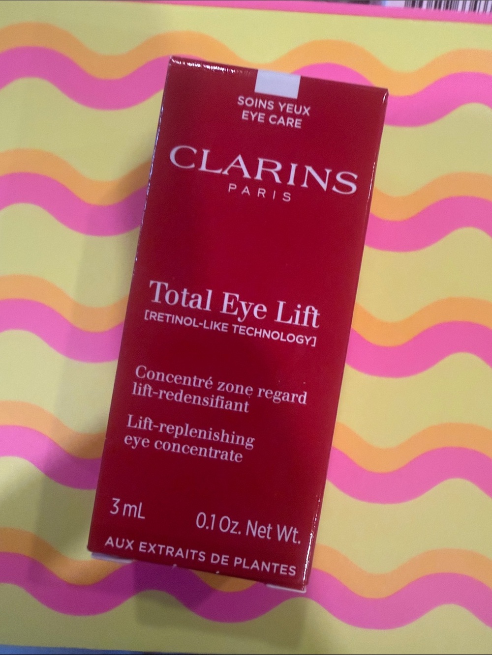 NWT Clarins Total Eye Lift Lift-Replenishing Eye Concentrate Sample 0.1oz